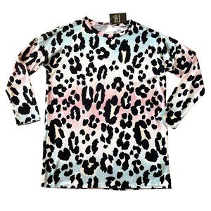 Bombom Animal Print Womens Top Tunic New with Tags Pastel Colors Sz M